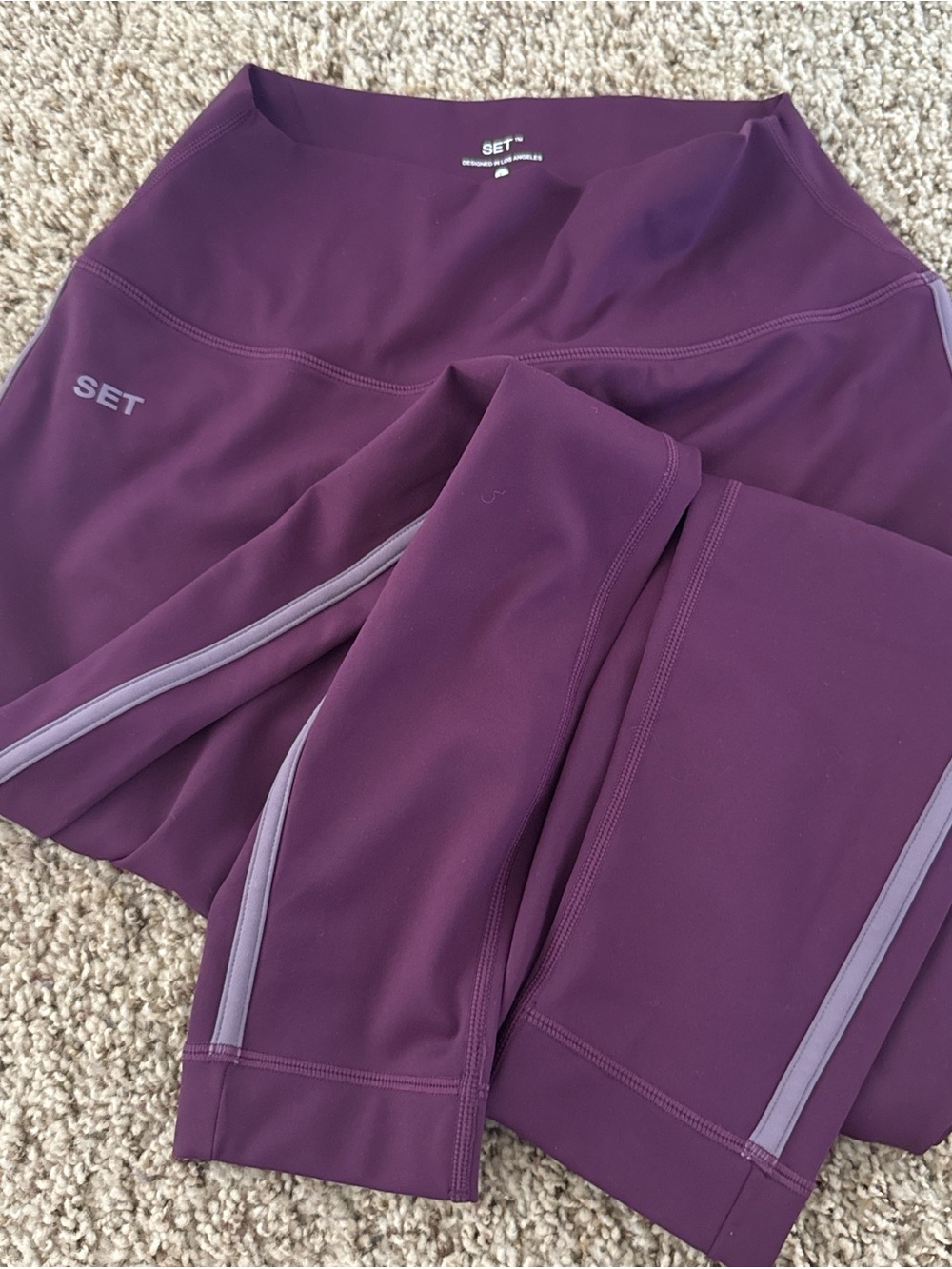 SET High-Waist leggings size L from setmas plum color barely worn sport body